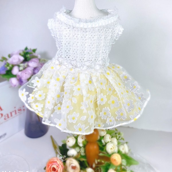 페오펫몰,[새해특가]플로피이얼스,카밀리아 화이트드레스,강아지원피스