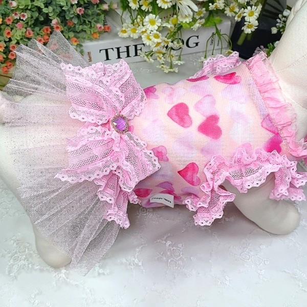 [감사특가]플로피이얼스,하트샤샤 강아지드레스,강아지원피스,애견옷