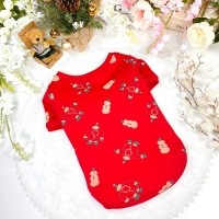 플로피이얼스,크리스마스 강아지 스웻셔츠,레드 애견티셔츠