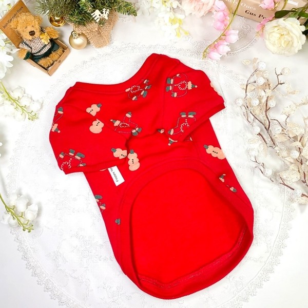 페오펫몰,플로피이얼스,크리스마스 강아지 스웻셔츠,레드 애견티셔츠