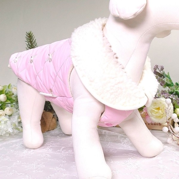 페오펫몰,[감사특가]핑크허니 퀼팅패딩 강아지겨울옷, 강아지아웃터 패딩조끼,애견의류,D링,강아지패딩