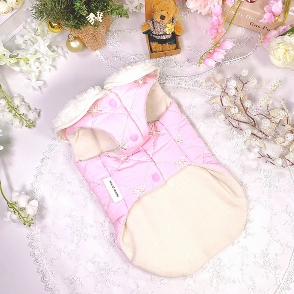 페오펫몰,[감사특가]핑크허니 퀼팅패딩 강아지겨울옷, 강아지아웃터 패딩조끼,애견의류,D링,강아지패딩