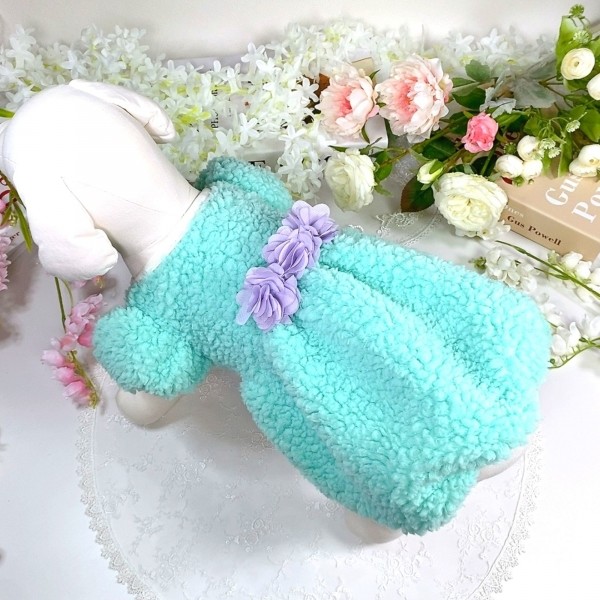 [설날특가]멜론벌룬 플리스 강아지드레스 뽀글이드레스,강아지후리스,강아지옷