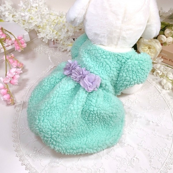 페오펫몰,[설날특가]멜론벌룬 플리스 강아지드레스 뽀글이드레스,강아지후리스,강아지옷