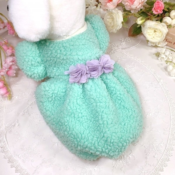 페오펫몰,[설날특가]멜론벌룬 플리스 강아지드레스 뽀글이드레스,강아지후리스,강아지옷