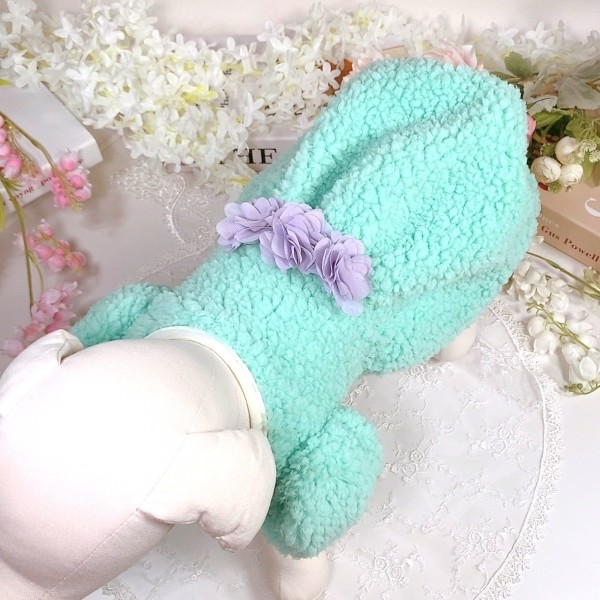 페오펫몰,[설날특가]멜론벌룬 플리스 강아지드레스 뽀글이드레스,강아지후리스,강아지옷