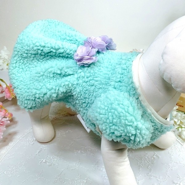 페오펫몰,[설날특가]멜론벌룬 플리스 강아지드레스 뽀글이드레스,강아지후리스,강아지옷