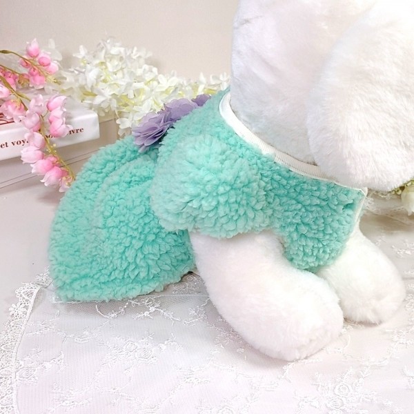 페오펫몰,[설날특가]멜론벌룬 플리스 강아지드레스 뽀글이드레스,강아지후리스,강아지옷