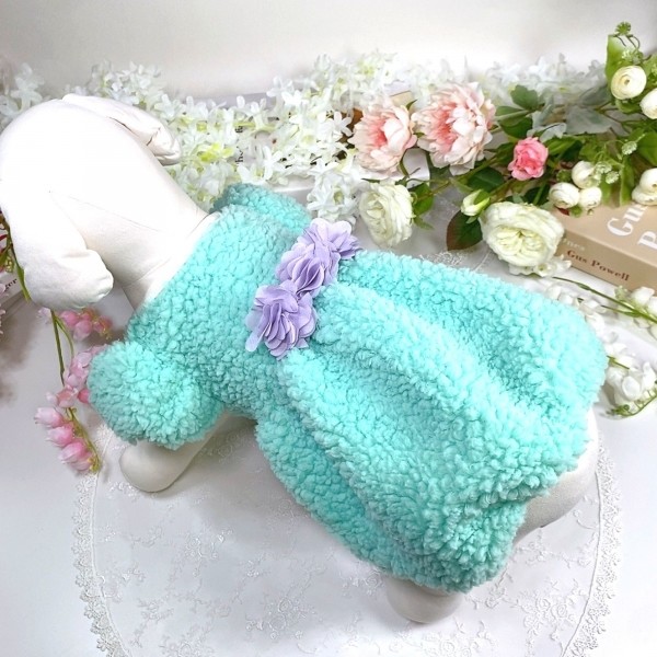 페오펫몰,[설날특가]멜론벌룬 플리스 강아지드레스 뽀글이드레스,강아지후리스,강아지옷