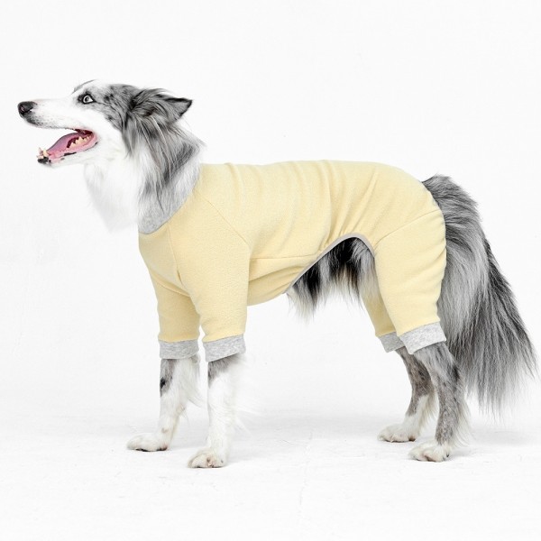 페오펫몰,하프넥 테리 기모플리스 올인원(옐로우)