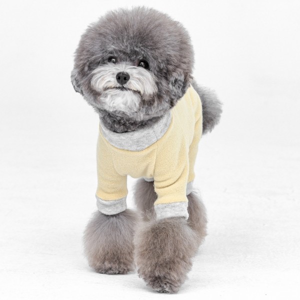 페오펫몰,하프넥 테리 기모플리스 올인원(옐로우)