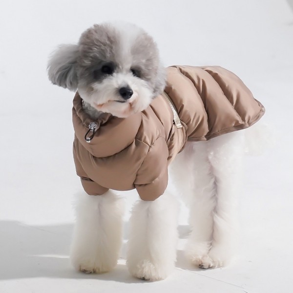 페오펫몰,볼륨 업 반팔 패딩(베이지)