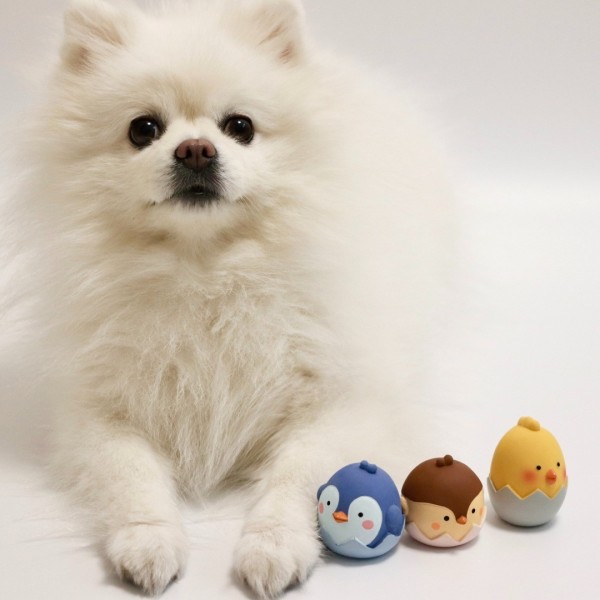 페오펫몰,[꼬수니토이즈] 에그패밀리 병아리 펭귄 참새 3종세트 라텍스 삑삑이 장난감