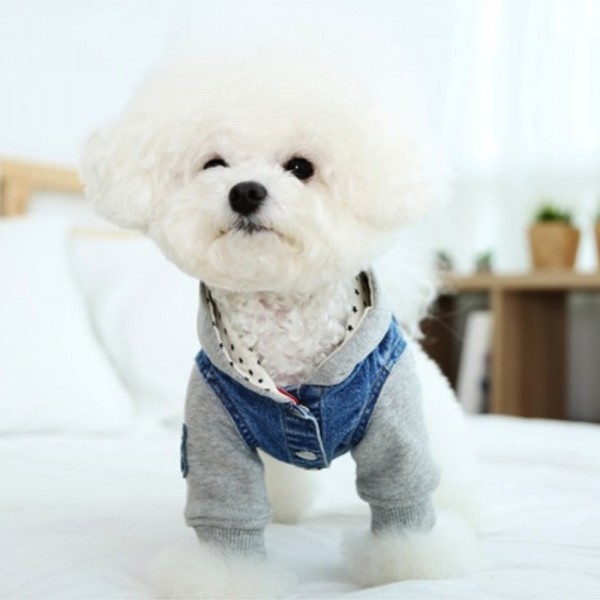 페오펫몰,개과천선 점프 인 진 후디 강아지 데님 후드티