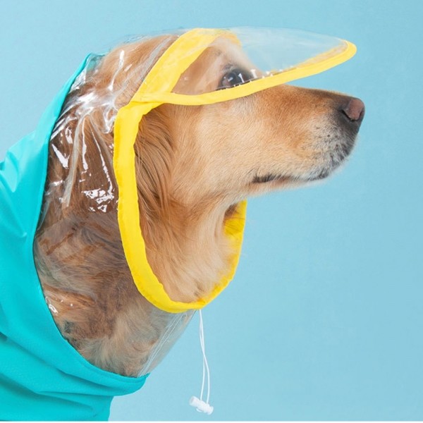 페오펫몰,개과천선 빅메쉬 우비 강아지 레인코트 민트 옐로우