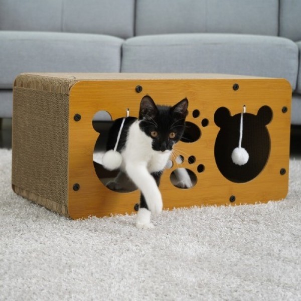 페오펫몰,개과천선 어몽드 니쿠마 스크래쳐 원목 하우스