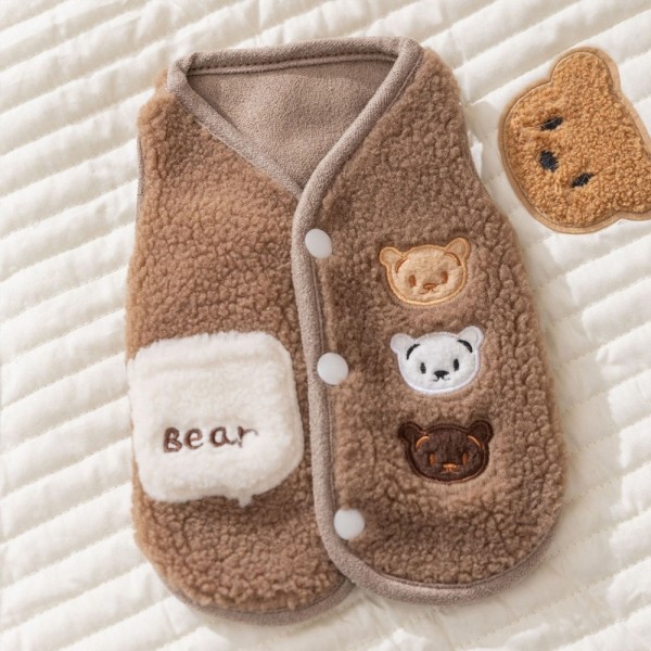 페오펫몰,[감사특가] 개과천선 로로베어 뽀글이 반려동물 조끼