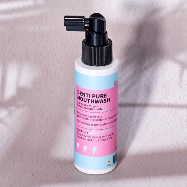 페오펫몰,미뇽 덴티 퓨어 강아지 고양이 뿌리는 마시는 치약 100ml