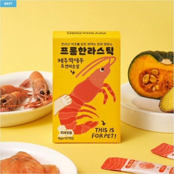 페오펫몰,프롬한라스틱 제주 딱새우 & 연어 순살 9g x 10p [최저가]