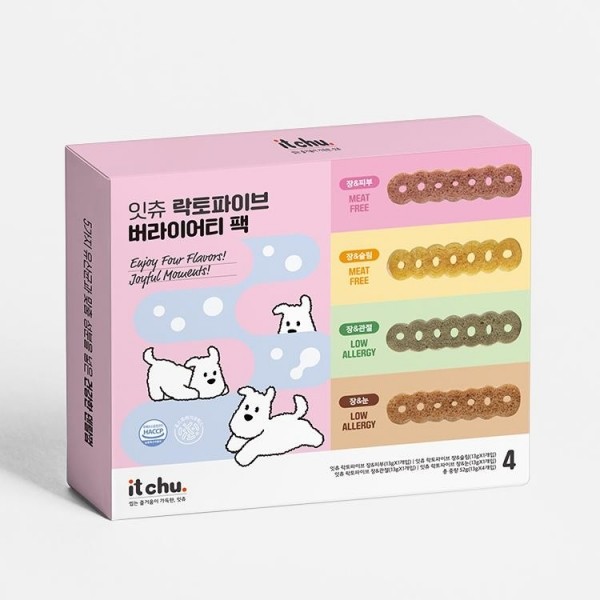 페오펫몰,[감사특가][핏펫] [샘플팩] 잇츄 락토파이브 버라이어티 팩 4개입 (관절/눈/피부/슬림)