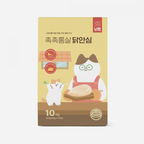 페오펫몰,[행복특가][핏펫] 냥쌤 레시피 육즙 가득 촉촉한 통살 닭 안심 10개입(22g*10ea)
