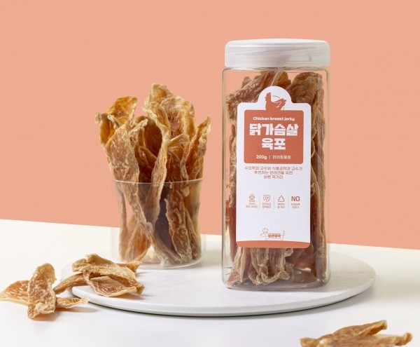 [바른멍쿡] 1+1 국산 닭가슴살 육포 (100g)