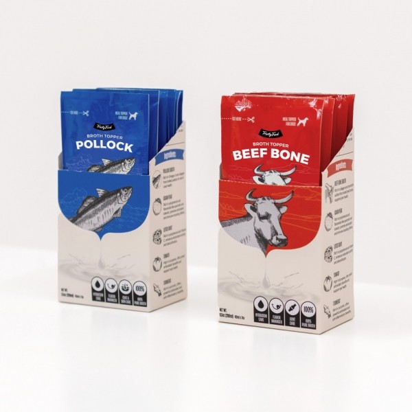 페오펫몰,[행복특가] 트러스티푸드 브로스 토퍼 사료 육수  280ml (소 사골/폴락) [최저가]