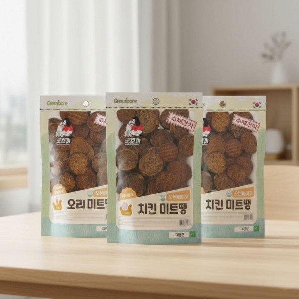 페오펫몰,굿보이 오븐베이커 미트땡 치킨 시금치 100g