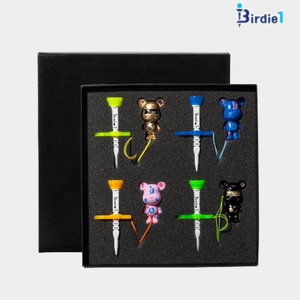 페오펫몰,버디원 다기능 스마트 골프티 골프티꽂이 롱티+인형 4P 세트