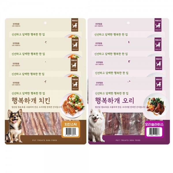 페오펫몰,펫트리츠 행복하개 강아지 육포 개껌 사사미 오리 치킨 고구마 300g [8종]