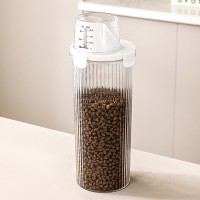 딩동펫 반려동물 투명 계량컵 밀폐 사료통