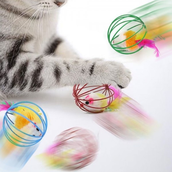페오펫몰,딩동펫 고양이 깃털 쥐꼬리 공놀이 장난감 세트