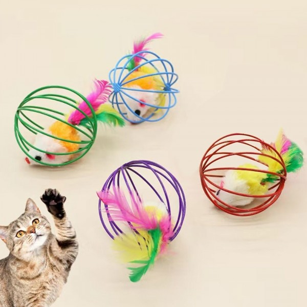 페오펫몰,딩동펫 고양이 깃털 쥐꼬리 공놀이 장난감 세트