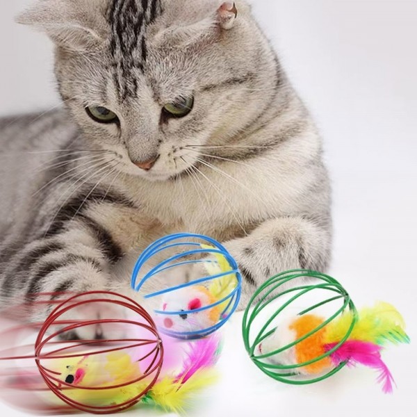 페오펫몰,딩동펫 고양이 깃털 쥐꼬리 공놀이 장난감 세트
