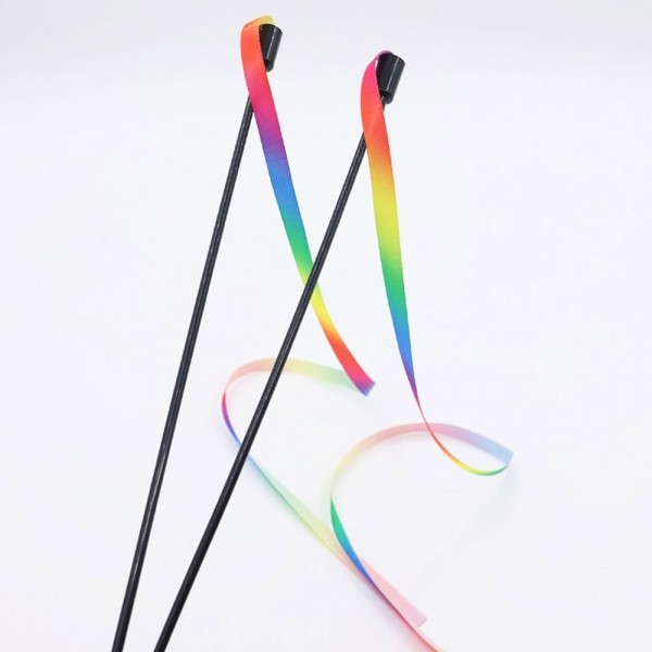 페오펫몰,딩동펫 고양이 레인보우 리본스틱 낚시대 세트