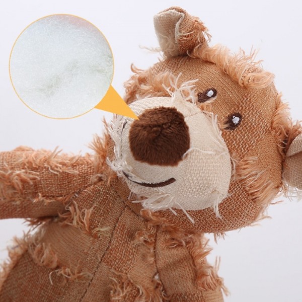 페오펫몰,딩동펫 반려동물 빈티지 러프 베어 삑삑이 애착인형