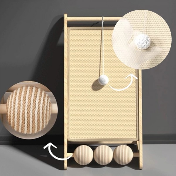 페오펫몰,딩동펫 고양이 미니 쓰리볼 스크래쳐 캣타워