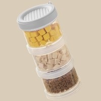 딩동펫 반려동물 프리미엄 멀티 휴대용 3단 사료 간식통