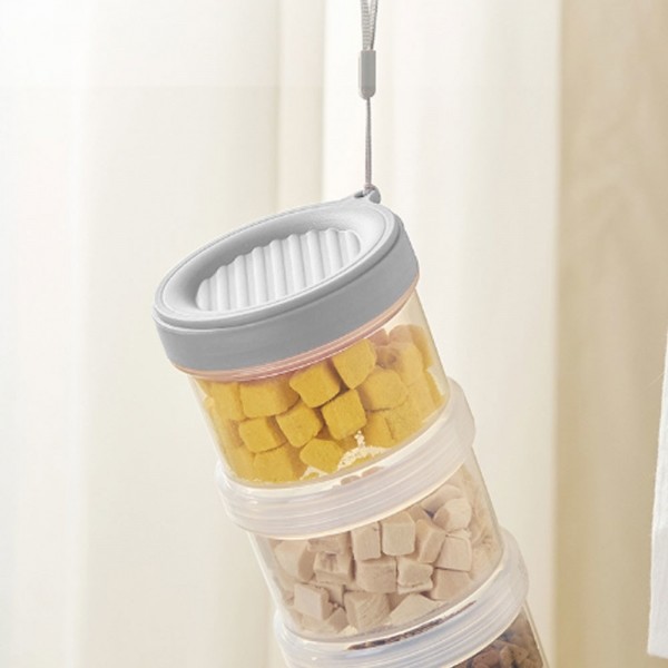 페오펫몰,딩동펫 반려동물 프리미엄 멀티 휴대용 3단 사료 간식통