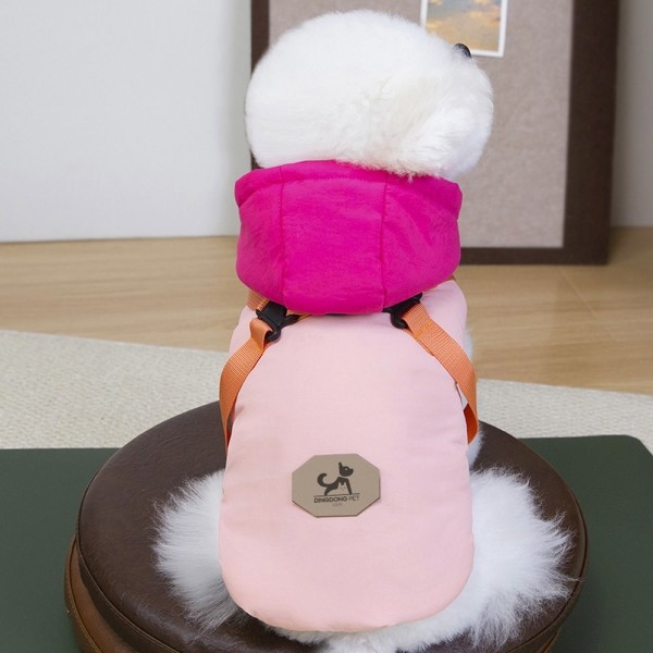 페오펫몰,딩동펫 반려동물 하네스 네온 솜사탕 패딩조끼