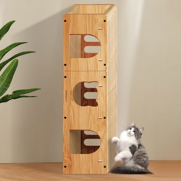 페오펫몰,딩동펫 고양이 쉐이프 특대형 터널 스크래쳐 숨숨집