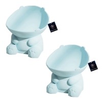 딩동펫 반려동물 대용량 공룡 경사형 식기 2P 세트